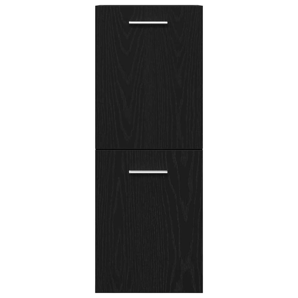 Bathroom Furniture Set 4 pcs Black Oak 30 x 30 x 130 cm